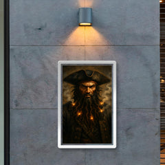Blackbeard with smoking fuses in beard poster 2