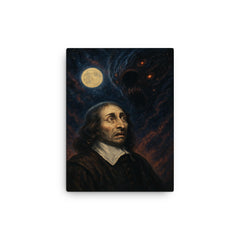 Blaise Pascal and the terrifying silent universe canvas print on a plain backdrop in size 12"x16".