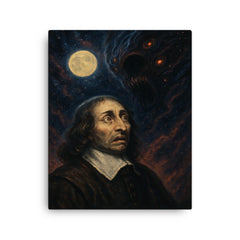 Blaise Pascal and the terrifying silent universe canvas print on a plain backdrop in size 16"x20".