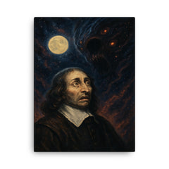 Blaise Pascal and the terrifying silent universe canvas print on a plain backdrop in size 18"x24".