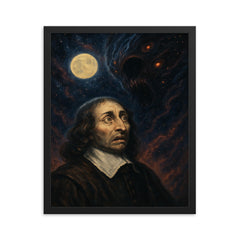 Blaise Pascal and the terrifying silent universe framed print on a plain backdrop in size 16"x20".