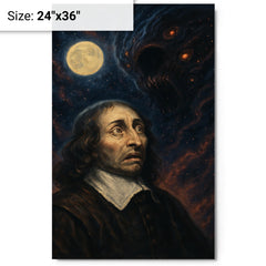 Blaise Pascal and the terrifying silent universe metal print on a plain backdrop in size 24"x36".