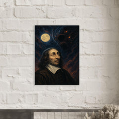 Blaise Pascal and the terrifying silent universe metal print mockup
