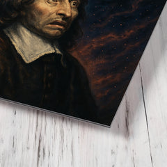 Blaise Pascal and the terrifying silent universe metal print mockup