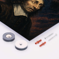 Blaise Pascal and the terrifying silent universe metal print mockup