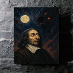 Blaise Pascal and the terrifying silent universe metal print mockup