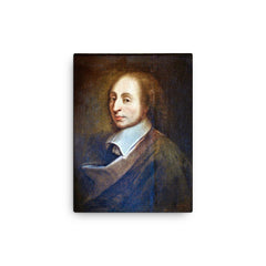 Blaise Pascal canvas print on a plain backdrop in size 12"x16".