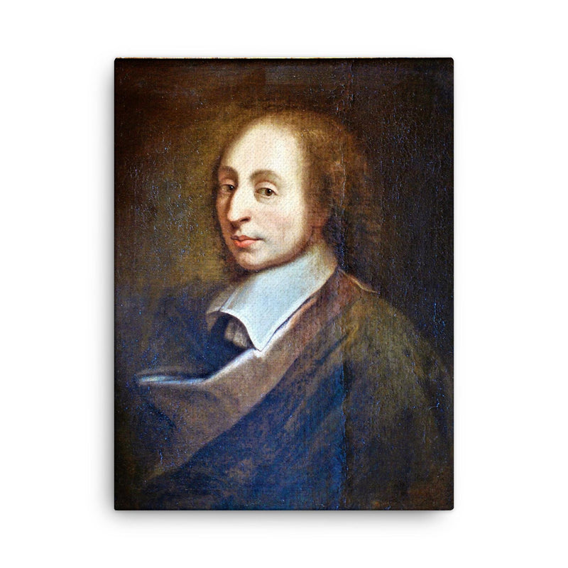 Blaise Pascal canvas print on a plain backdrop in size 18