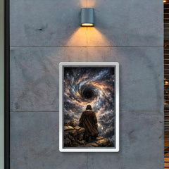 Blaise Pascal contemplating a night sky abyss poster 2