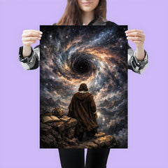 Blaise Pascal contemplating a night sky abyss poster 3