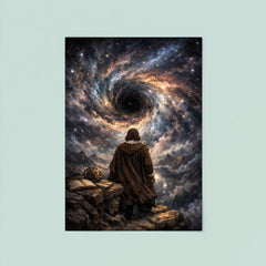 Blaise Pascal contemplating a night sky abyss poster 8