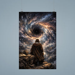 Blaise Pascal contemplating a night sky abyss poster 9