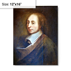 Blaise Pascal metal print on a plain backdrop in size 12"x16".
