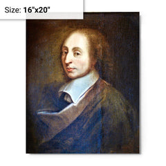 Blaise Pascal metal print on a plain backdrop in size 16"x20".