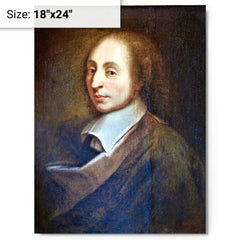 Blaise Pascal metal print on a plain backdrop in size 18"x24".