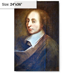Blaise Pascal metal print on a plain backdrop in size 24"x36".