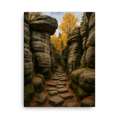 Bledne Skaly Errant Rocks Poland canvas print on a plain backdrop in size 18"x24".
