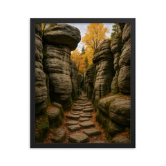 Bledne Skaly Errant Rocks Poland framed print on a plain backdrop in size 16"x20".