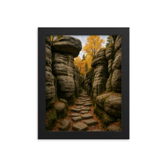 Bledne Skaly Errant Rocks Poland framed print on a plain backdrop in size 8"x10".