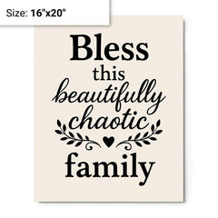 Bless this beautifully chaotic family metal print on a plain backdrop in size 16"x20".