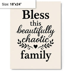 Bless this beautifully chaotic family metal print on a plain backdrop in size 18"x24".