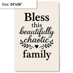 Bless this beautifully chaotic family metal print on a plain backdrop in size 24"x36".