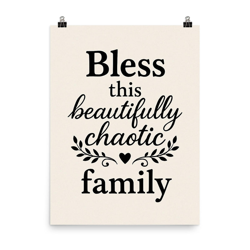Bless this beautifully chaotic family poster on a plain backdrop in size 8