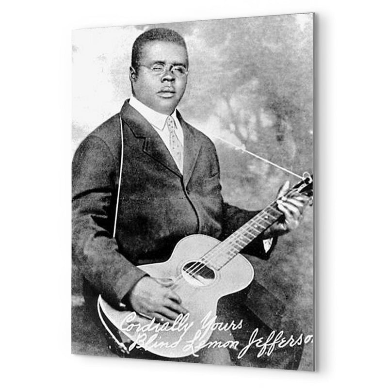Blind Lemon Jefferson metal print mockup
