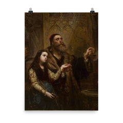 Blind Veit Stoss with His Granddaughter by Jan Matejko, 1865 poster on a plain backdrop in size 8"x10".