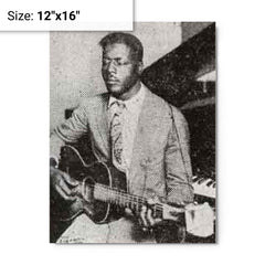 Blind Willie Johnson metal print on a plain backdrop in size 12"x16".