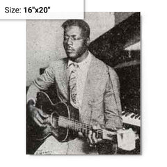 Blind Willie Johnson metal print on a plain backdrop in size 16"x20".