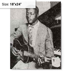 Blind Willie Johnson metal print on a plain backdrop in size 18"x24".