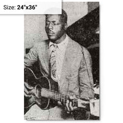Blind Willie Johnson metal print on a plain backdrop in size 24"x36".