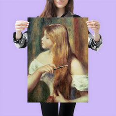 Blonde Girl Combing Her Hair by Pierre-Auguste Renoir poster 3