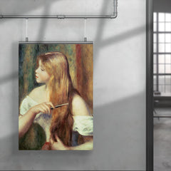 Blonde Girl Combing Her Hair by Pierre-Auguste Renoir poster 4