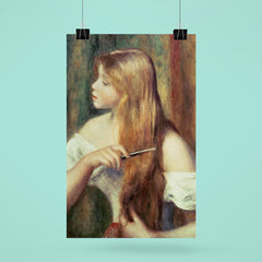 Blonde Girl Combing Her Hair by Pierre-Auguste Renoir poster 6
