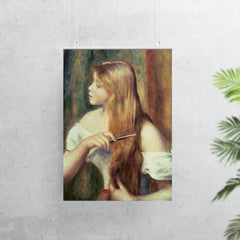 Blonde Girl Combing Her Hair by Pierre-Auguste Renoir poster 7