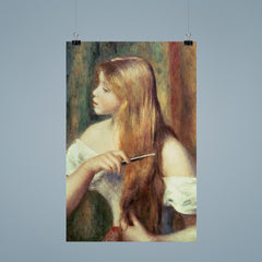 Blonde Girl Combing Her Hair by Pierre-Auguste Renoir poster 9