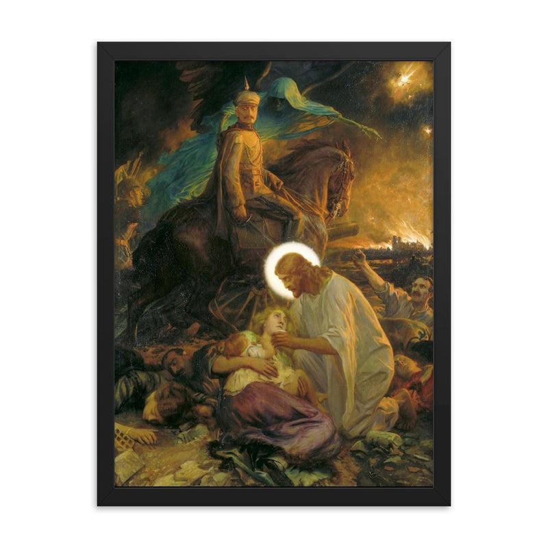 Blood and Iron by Charles Ernest Butler, 1916 framed print on a plain backdrop in size 18