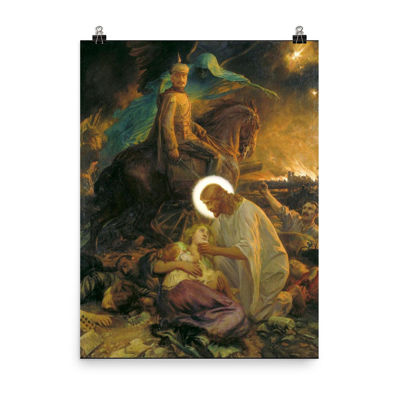 Blood and Iron by Charles Ernest Butler, 1916 poster on a plain backdrop in size 8