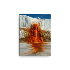Blood Falls Antarctica canvas print on a plain backdrop in size 12"x16".