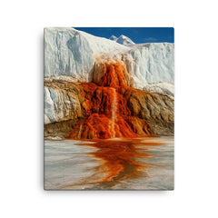 Blood Falls Antarctica canvas print on a plain backdrop in size 16"x20".