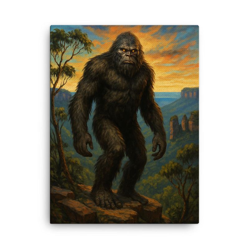 Blue Mountains Australia Yowie canvas print on a plain backdrop in size 18