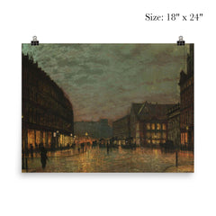 Boar Lane Leeds by Lamplight by John Atkinson Grimshaw, 1881 poster 5