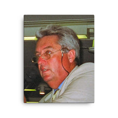 Bob Woolmer canvas print on a plain backdrop in size 16"x20".