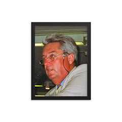 Bob Woolmer framed print on a plain backdrop in size 12"x16".