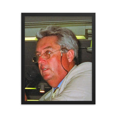 Bob Woolmer framed print on a plain backdrop in size 16"x20".