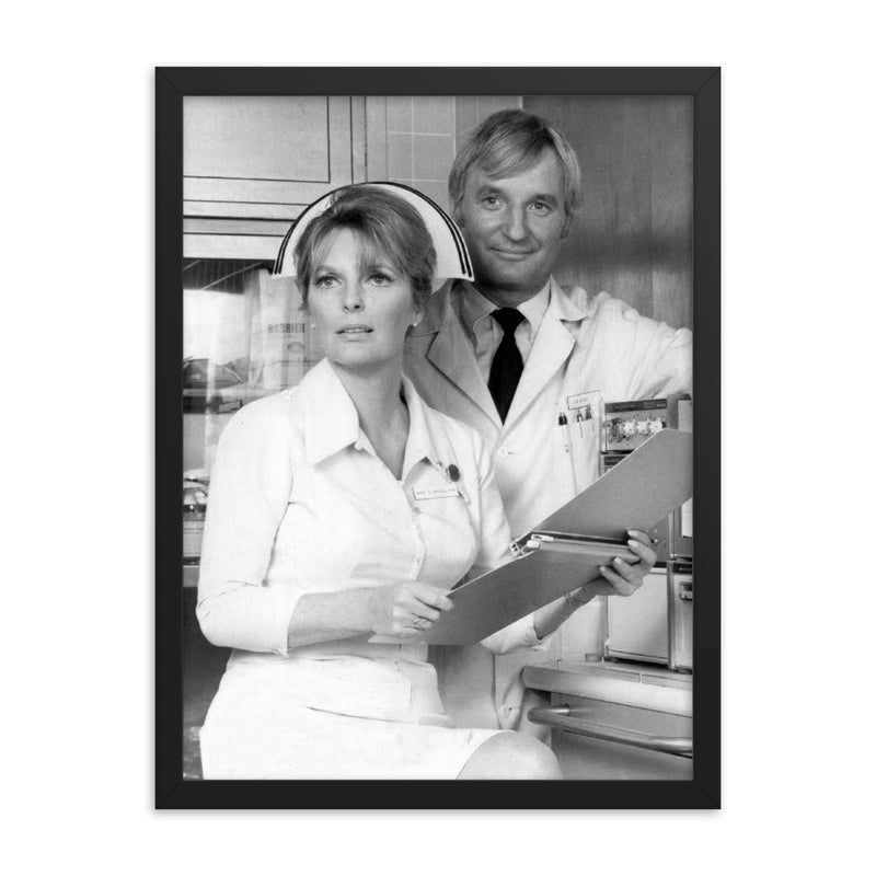 Bobby Troup framed print on a plain backdrop in size 18