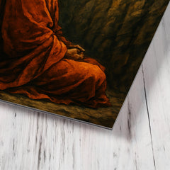 Bodhidharma facing the cave wall metal print mockup
