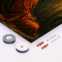 Bodhidharma facing the cave wall metal print mockup